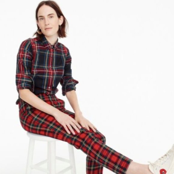 J Crew Perfect Button Down Shirt in Steward Plaid Size XS - Picture 4 of 6